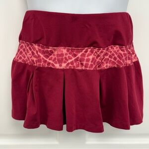 Skirt Sports Skort w/ Attached Shorts M Wine And Animal Print Running Pickleball